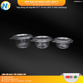 Hộp đựng sốt nắp liền PET 74-4oz UKP (2.000 cái/thùng) - ảnh 5