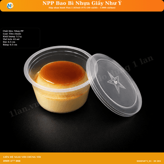 Hộp nhựa bánh Flan 1 (65ml) (VT) (50 cái/lốc - 1.000 cái/bao) - ảnh 2