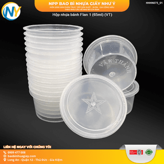 Hộp nhựa bánh Flan 1 (65ml) (VT) (50 cái/lốc - 1.000 cái/bao) - ảnh 3