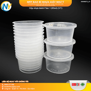 Hộp nhựa bánh Flan 1 (65ml) (VT) (50 cái/lốc - 1.000 cái/bao) - ảnh 1