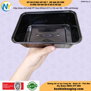 Hộp nhựa Microwave CN 650ml - Đen (HT) ( 50 cái/ lốc - 300 cái/thùng) - ảnh 2