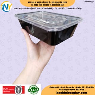 Hộp nhựa Microwave CN 650ml - Đen (HT) ( 50 cái/ lốc - 300 cái/thùng) - ảnh 4