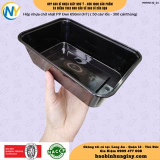 Hộp nhựa Microwave CN 650ml - Đen (HT) ( 50 cái/ lốc - 300 cái/thùng) - ảnh 3