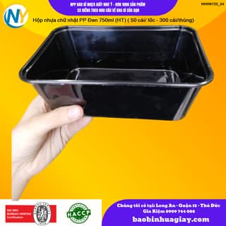 Hộp nhựa Microwave CN 750ml - Đen (HT) ( 50 cái/ lốc - 300 cái/thùng) - ảnh 3