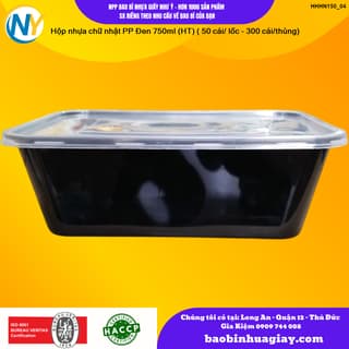 Hộp nhựa Microwave CN 750ml - Đen (HT) ( 50 cái/ lốc - 300 cái/thùng) - ảnh 2