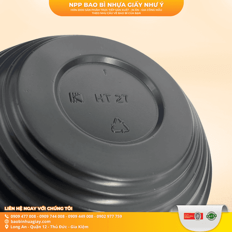 Hộp nhựa HT27(PP ngoài đen, trong đỏ) | HỘP NHỰA, TÔ/THỐ NHỰA VUÔNG/TRÒN - HỘP MICROWAVE | Mã HHHN112_01 | Tổng kho phân phối đồ dùng 1 lần 1lan.vn