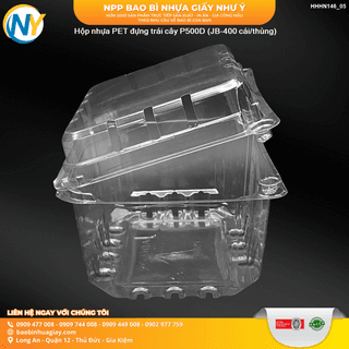 Hộp nhựa PET đựng trái cây P500D (JB (Jadebox)-400 cái/thùng) - ảnh 3