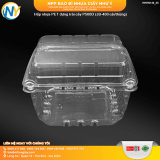 Hộp nhựa PET đựng trái cây P500D (JB (Jadebox)-400 cái/thùng) - ảnh 4