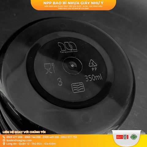 Hộp nhựa tròn 350ml đen (Bộ L50) | HỘP NHỰA, TÔ/THỐ NHỰA VUÔNG/TRÒN - HỘP MICROWAVE | Mã TPHN104_03 | Tổng kho phân phối đồ dùng 1 lần 1lan.vn