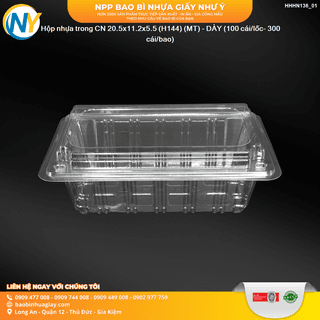 Hộp nhựa trong CN 20.5x11.2x5.5 (H144) (MT) - DÀY (100 cái/lốc- 300 cái/bao) - ảnh 2