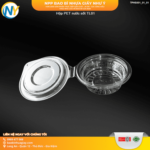Hộp PET nước sốt TL01 | HỘP SỐT - HŨ ĐỰNG TOPPING - HŨ TƯƠNG - CHÉN TƯƠNG | Mã TPHS001_01_01 | Tổng kho phân phối đồ dùng 1 lần 1lan.vn
