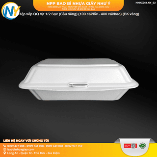 Hộp xốp QQ Vịt 1/2 Sọc (Sầu riêng) (100 cái/lốc - 400 cái/bao) (BK vàng) - ảnh 3