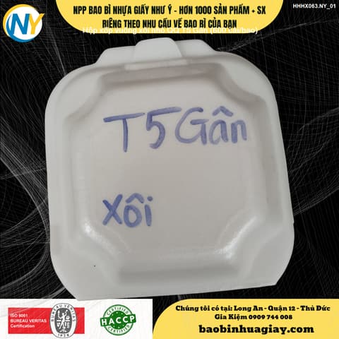 Hộp xốp vuông đựng xôi nhỏ QQ T5 Gân (600 cái/bao) | HỘP XỐP - XÔI/ HỘP CƠM/GÀ/HEO/SẦU RIÊNG - THỐ XỐP - TÔ CHÁO | Mã HHHX063.NY_01 | Tổng kho phân phối đồ dùng 1 lần 1lan.vn
