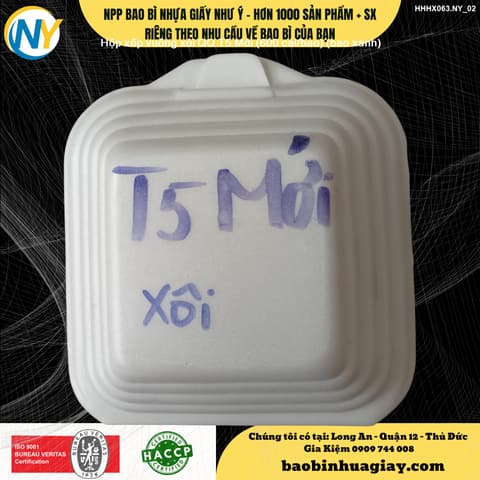 Hộp xốp vuông xôi QQ T5 Mới (600 cái/bao) (bao xanh) | HỘP XỐP - XÔI/ HỘP CƠM/GÀ/HEO/SẦU RIÊNG - THỐ XỐP - TÔ CHÁO | Mã HHHX063.NY_02 | Tổng kho phân phối đồ dùng 1 lần 1lan.vn