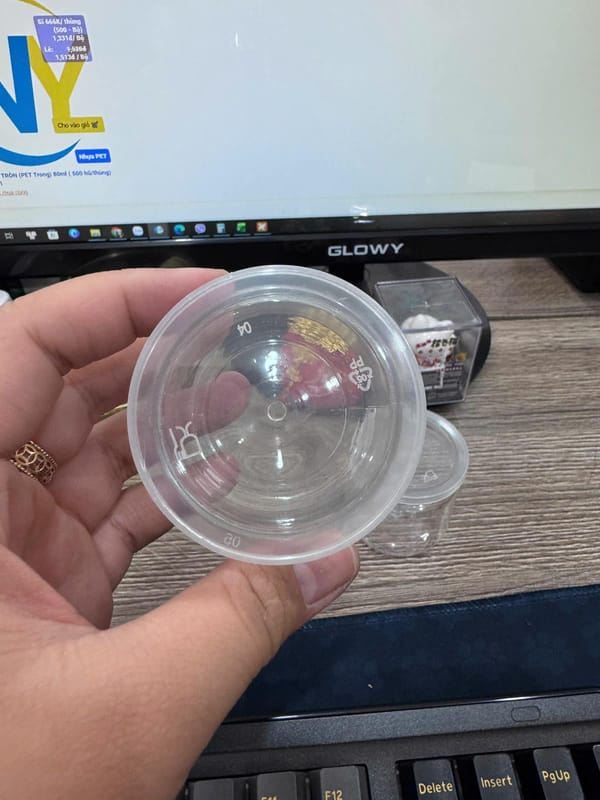 Hũ Yaourt đáy TRÒN (PET Trong) 80ml ( 500 hũ/thùng) | LY NHỰA RAU CÂU/ĐẬU HỦ/PUDDING/YAOURT/Panna Cotta | Mã HHYA007_01