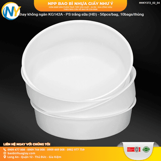 Khay không ngăn KG142A - PS trắng sữa (HĐ) - 50pcs/bag, 10bags/thùng - ảnh 2