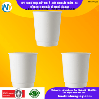 Ly giấy D80 - 8oz 2 lớp - Trắng (PT) (1000 cái/thùng) - ảnh 2