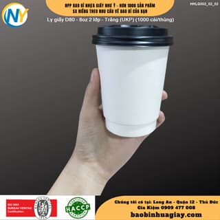 Ly giấy D80 - 8oz 2 lớp - Trắng (UKP) (500 cái/thùng) - ảnh 5