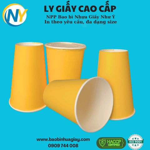 Ly giấy D90 - 16oz (In 1 màu) - Full nền (vàng)(BL) | LY GIẤY | Mã TPCP001_03_01_41 | Tổng kho phân phối đồ dùng 1 lần 1lan.vn