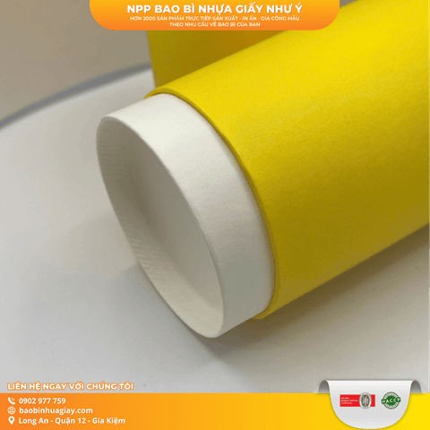 Ly giấy Double Wall D90 - 20/ 22oz (1PE)(247) trắng (BL - In 1 màu) - Lớp ốp full nền vàng (IGC) | LY GIẤY | Mã TPCP042_05_01_01 | Tổng kho phân phối đồ dùng 1 lần 1lan.vn