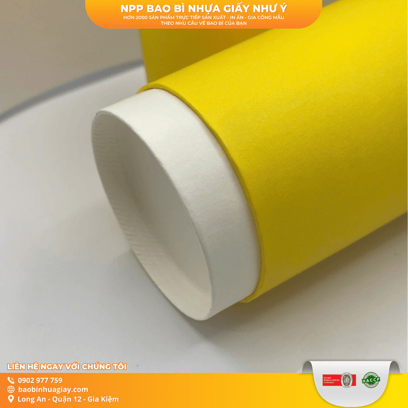 Ly giấy Double Wall D90 - 20/ 22oz (1PE)(247) trắng (BL - In 1 màu) - Lớp ốp full nền vàng (IGC) | LY GIẤY | Mã TPCP042_05_01_01