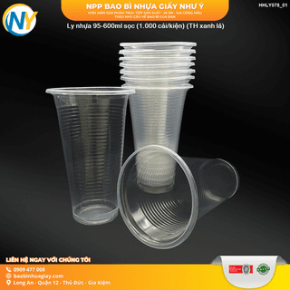 Ly nhựa 95-600ml Sọc (1.000 cái/bao) (TH) (xanh lá) - ảnh 1