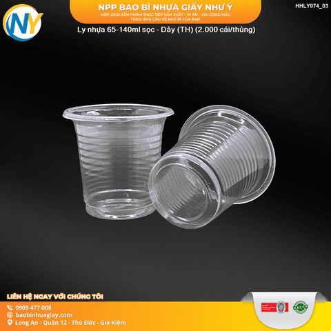 Ly nhựa 65-140ml sọc - Dày (TH) (2.000 cái/thùng)( thể tích thực 120ml) | LY PP SỌC GÂN - LY PS - LY TRÀ NHỎ - NHA KHOA - SP | Mã HHLY074_03 | Tổng kho phân phối đồ dùng 1 lần 1lan.vn