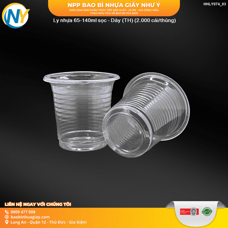 Ly nhựa 65-140ml sọc - Dày (TH) (2.000 cái/thùng)( thể tích thực 120ml) | LY PP SỌC GÂN - LY PS - LY TRÀ NHỎ - NHA KHOA - SP | Mã HHLY074_03