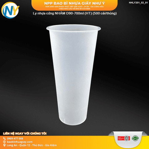 Ly nhựa cứng NHÁM D90-700ml (HT) (500 cái/thùng) | LY NHỰA CỨNG - LY ĐỘC LẠ - LY TRENDING | Mã HHLY201_02_01 | Tổng kho phân phối đồ dùng 1 lần 1lan.vn