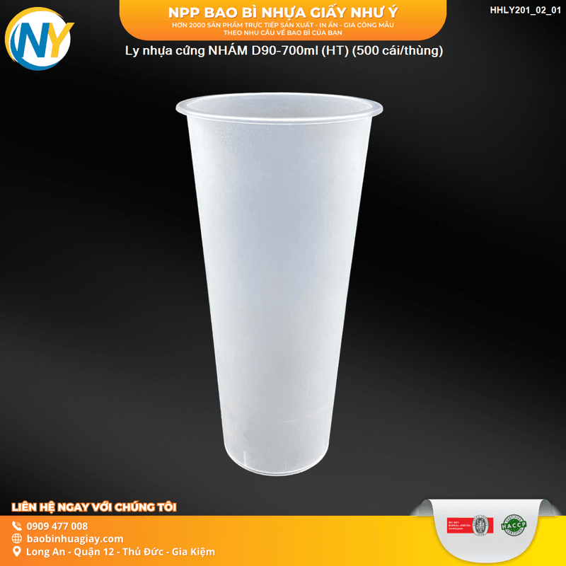 Ly nhựa cứng NHÁM D90-700ml (HT) (500 cái/thùng) | LY NHỰA CỨNG - LY ĐỘC LẠ - LY TRENDING | Mã HHLY201_02_01