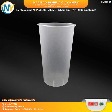 Ly nhựa cứng NHÁM D90 -700ML - Nhám lùn - (NK) (300 cái/thùng) | LY NHỰA CỨNG - LY ĐỘC LẠ - LY TRENDING | Mã HHLY207_01 | Tổng kho phân phối đồ dùng 1 lần 1lan.vn