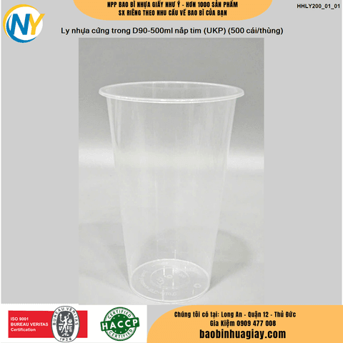 Ly nhựa cứng trong D90-500ml nắp tim (UKP) (500 cái/thùng) | LY NHỰA CỨNG - LY ĐỘC LẠ - LY TRENDING | Mã HHLY200_01_01 | Tổng kho phân phối đồ dùng 1 lần 1lan.vn