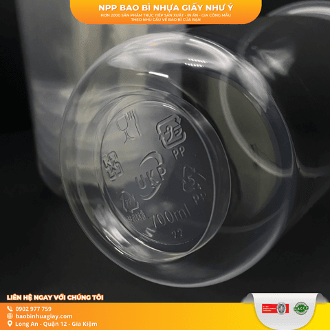 Ly nhựa- miệng ly D95-700ml đáy bầu - Dày (UKP) | Tổng kho phân phối đồ dùng 1 lần 1lan.vn