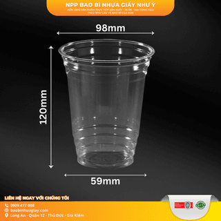 Ly nhựa PET- miệng ly D98- 16oz (532ml)- Dày TT (UKP) - ảnh 1