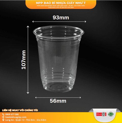 Ly nhựa PET D93 -12/14 (350ml) MỎNG - UKP (93-12oz- xanh dương) | LY NHỰA PET | Mã HHLY091_03_01 | Tổng kho phân phối đồ dùng 1 lần 1lan.vn