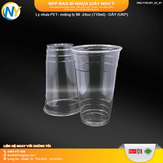 Ly nhựa PET- miệng ly D98- 24oz (710ml) - DÀY- (UKP) - ảnh 1
