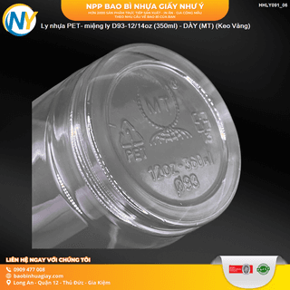 Ly nhựa PET- miệng ly D93-12/14oz (350ml) - DÀY TT (MT) (Keo Vàng) - ảnh 3