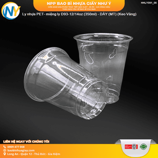 Ly nhựa PET- miệng ly D93-12/14oz (350ml) - DÀY TT (MT) (Keo Vàng) - ảnh 4