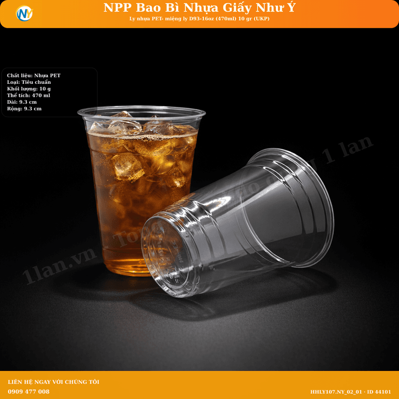 Ly nhựa PET- miệng ly D93-16oz (470ml) 10 gr (UKP) | LY NHỰA PET | Mã HHLY107.NY_02_01