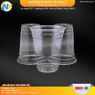 Ly nhựa PET- miệng ly D93-16oz (470ml) 10 gr (UKP) - ảnh 1