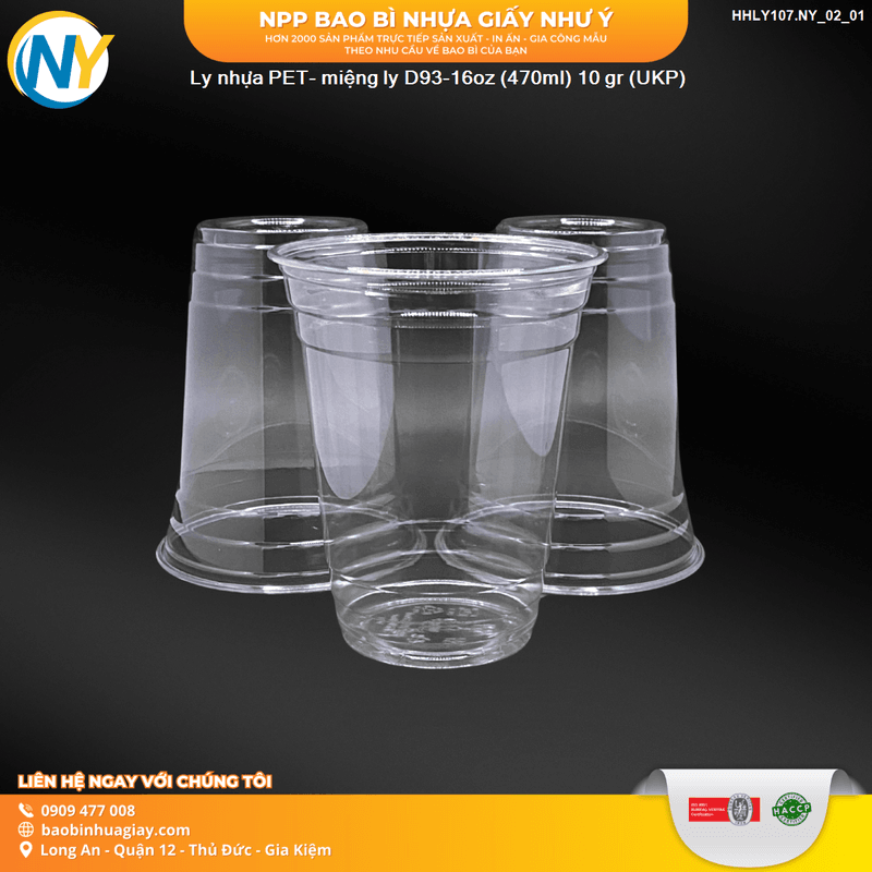Ly nhựa PET- miệng ly D93-16oz (470ml) 10 gr (UKP)