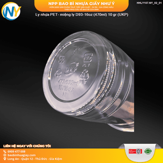 Ly nhựa PET- miệng ly D93-16oz (470ml) 10 gr (UKP) - ảnh 5