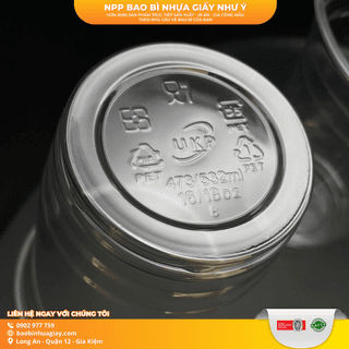Ly nhựa PET- miệng ly D98- 16oz (532ml)- DÀY (UKP) (thùng xanh dương) - ảnh 3