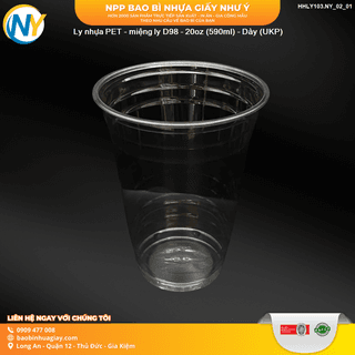 Ly nhựa PET - miệng ly D98 - 20oz (590ml) - Dày (UKP) - ảnh 2