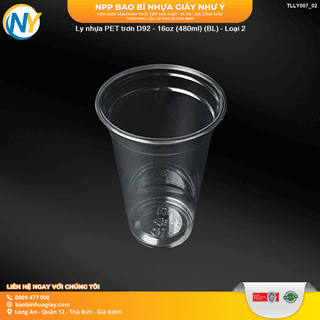 Ly nhựa PET trơn D92 - 16oz (480ml) (BL) - Loại 2 - ảnh 2