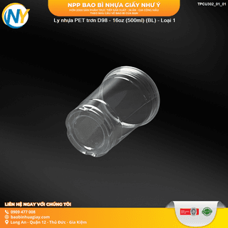 Ly nhựa PET trơn D98 - 16oz (480 - 500ml) (BL) - Loại 1 - ảnh 2