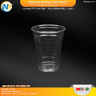 Ly nhựa PET trơn D98 - 16oz (480 - 500ml) (BL) - Loại 1 - ảnh 4
