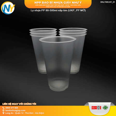 Ly nhựa PP 90-500ml nắp tim (UKP_PP MỜ) | LY NHỰA PP | Mã HHLY085.NY_01 | Tổng kho phân phối đồ dùng 1 lần 1lan.vn