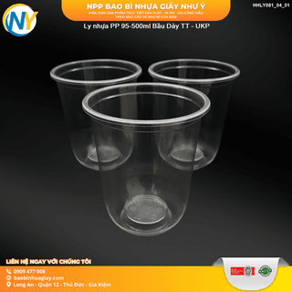 Ly nhựa PP miệng ly 95-500ml - ĐÁY BẦU - DÀY TT (7.5) (UKP) - ảnh 3