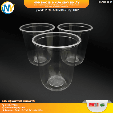Ly nhựa PP 95-500ml Bầu Dày- UKP | LY NHỰA PP | Mã HHLY081_03_01 | Tổng kho phân phối đồ dùng 1 lần 1lan.vn